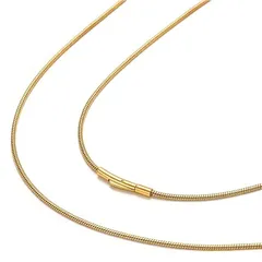 【新品】 [Suplight] ネックレス レディース スネークチェーン ステンレス 金属アレルギー対応 つけっぱなし 付け外し簡単 ゴールド k18金 45cm 2mm 0