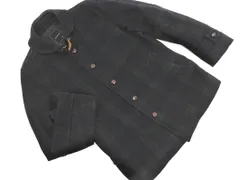 SHIPS JET BLUE シップスジェットブルー 中綿 ウール混 チェック コート sizeL/濃紺ｘ緑  ◇■ メンズ