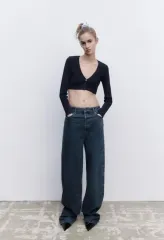 新品 ZARA ザラ クロップド ニット カーディガン