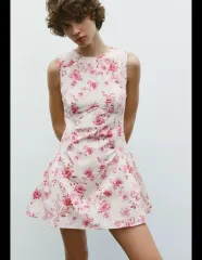 ZARA(ザラ) フラワー ポプリン オールインワン ワンピース s