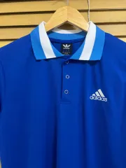 adidas(アディダス) メンズ 青 カラーショートスリーブ T シャツ M