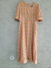 半袖 フラワーワンピース