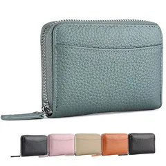 【新品】 [KYAN Fashion] ミニ財布 本革 小さい財布 コンパクト 軽量 大容量 じゃばら式 カードケース 二つ折り財布 お札が折れない 小銭入れ レディース メンズ ミニウォレット (スモーキーグリーン) 0