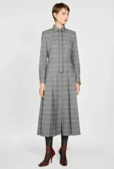 ZARA コレクション ZARA チェック タイネック プリーツ ロング ONE PIECE ドレス シャツ Thom Browne