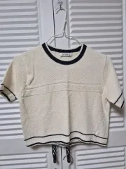 バイカラー クロップド ニット F