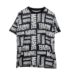 MARVEL 驚異 黒 半袖 Tシャツ UNI L ポリエステル