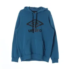 XL umbro(アンブロ) 黒 ビッグロゴ 青 フード Tシャツ