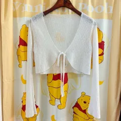 クロップド リボン カーディガン