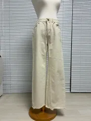 アイボリー ワイド ステッチ デニム パンツ サイズ s
