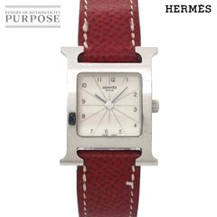 【HERMES】ホワイトレザー スクエア型時計　10/13電池交換済 HERMES】ホワイトレザー スクエア型時計 10/13電池交換済 - メルカリ