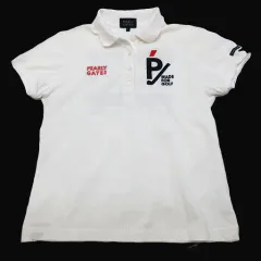 PEARLY GATES パーリーゲイツ ポロシャツ コットン ゴルフウェア 白 ホワイト サイズ1 S～M ロゴ刺繍 スポーツ レディース E684L