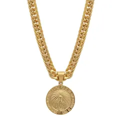 【新品】 [silver KYASYA]6面カット ダブル喜平ネックレス 18k gp コイン マリア ネックレス ゴールド 18金 仕上げ ペンダント メンズ HIPHOP b系 50cm 60cm 専用BOX付属（50cm） 1