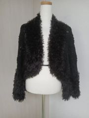 MAX MARA マックスマーラ ブラック ファー 装飾 ボレロ カーディガン