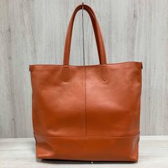 h w レザースクエア トートバッグ オレンジ系色 本革 新品 - メルカリ