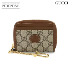 未使用 展示品 グッチ GUCCI インターロッキングG キーフック付き ジップウォレット 財布 カードケース GGスプリームキャンバス 90316041