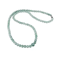 【新品】 [石街] ひすい濃い目約6mm玉約60cmネックレス天然石本翡翠ジェーダイト五徳御守 0