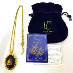 リモージュ キャッスル モチーフ ネックレス／ペンダント 保存袋付き フランス製 LIMOGES CASTEL リモージュ焼のサムネイル