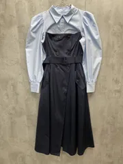 EIMY ISTOIRE エイミーイストワール トレンチ シャツ ドッキング ワンピース sizeS/水色ｘ紺  ■◇ レディース