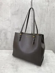 CHARLES & KEITH チャールズ＆キース クラシックダブルハンドル トート バッグ 肩掛け 通勤 通学 レザー調 シンプル /ブラウン  ■■ レディース