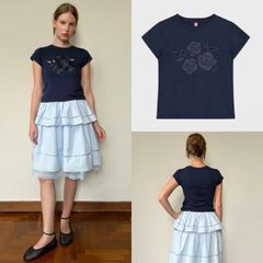 ◎ sinoon ◎ Rose Punching T-Shirt M
