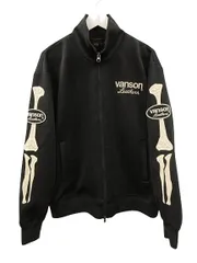 バンソン VANSON ボーン スカル トラックジャケット 立体プリント ブラック XL ジャージのサムネイル