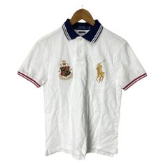ポロ ラルフローレン POLO RALPH LAUREN ポロシャツ カットソー ビッグポニー エンブレム 刺繡 半袖 S ホワイト