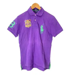 ポロ ラルフローレン POLO RALPH LAUREN ポロシャツ カットソー ビッグポニー エンブレム 刺繡 ナンバリング 半袖 S パープル