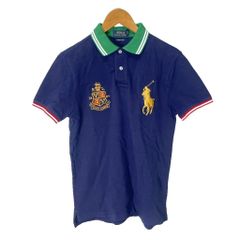 ポロ ラルフローレン POLO RALPH LAUREN ポロシャツ カットソー ビッグポニー エンブレム刺繡 半袖 S ネイビー