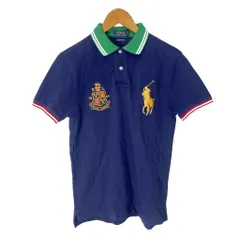 ポロ ラルフローレン POLO RALPH LAUREN ポロシャツ カットソー ビッグポニー エンブレム刺繡 半袖 S ネイビー