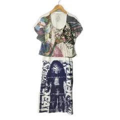 ヒステリックス Hysterics ワンピース ひざ丈 カットソー 総柄 ノースリーブ F マルチカラー