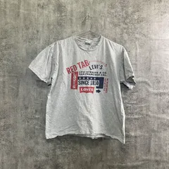 【T-944】Levi’s Tシャツ L グレー レッドタブ ロゴプリント メンズ 半袖 カットソー 古着 リーバイス 定番 人気 USA系 アメカジ ビッグシルエット 春夏