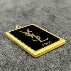 遺品・生前整理品】YSL ロゴペンダント ネックレス ゴールド（希少