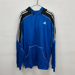Y134 adidas パーカー フード付きスウェット XL 青 アディダス 古着卸 アメリカ仕入