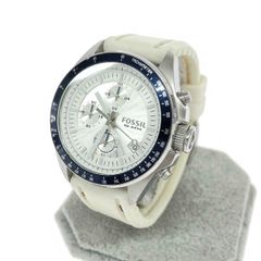 稼働品 FOSSIL 腕時計 フォッシル カレンダー ホワイト ゴールド QZ式 