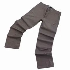 オークリー コットンパンツ メンズ W36 やや大きめ ブラウングレー モカグレー ストレッチ 人気 定番