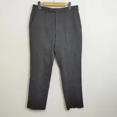BURBERRY BLACK LABEL  ノータック スラックス ウール パンツ ストライプ地 ビジネス 三陽商会 グレー系 42R C817のサムネイル
