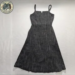 【美品】Re:EDIT ツイードキャミワンピース Aライン 黒×白 SCサイズ