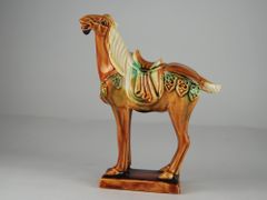 貴重！御浜焼 陶器 馬 オブジェ 昭和レトロ 北欧風 ヴィンテージ陶器製