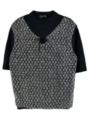 L MORE PLATA 半袖ニット ブラウス 黒