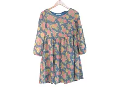 k04241113069　RETRO GIRL　サイズ表記無し　青×ピンク×緑×黄色　　ワンピース or ドレス　チュニック　秋冬