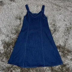 インディゴデニム Vネック Aライン デニム ONE PIECE FREE