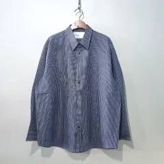 SS新作) シアサッカー ストライプ シャツ 313番 2color