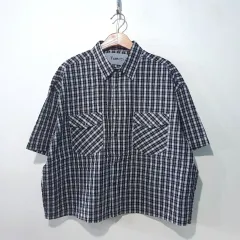 SS新作) シアサッカー クロップド ツーポケット CHECK 半袖 シャツ 410番 2color