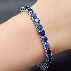 パープル&ブルー 超大粒 ジルコニア テニスチェーン ブリンブリン