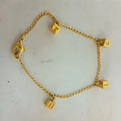 Christian Dior チェーンブレスレット ゴールド キューブ クリスチャンディオール ビンテージ