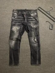 ディースクエアード 18SS ブラック ウォッシュ タイディ バイカーデニム 46