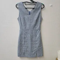 新品 チェック 青 ワンピース