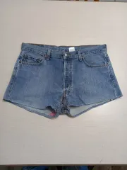 37 LEVI'S(リーバイス) 501 Mexico レディース ダメージ フリンジ デニム ショートパンツ ー 132