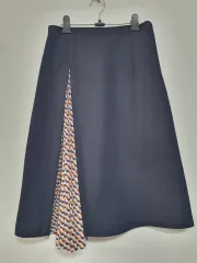 N5054 プリーツ配色 ロング スカート
