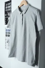 W ( XL ) Calvin Klein(カルバ・ンクライン) 半袖 カラー Tシャツ グレー 限定版- 13B46